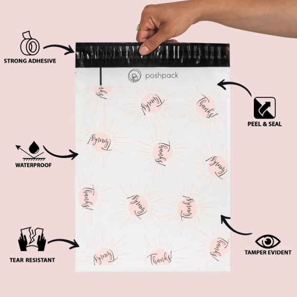 📦3/$20 mix + match📦 10 POLY MAILERS thank you dots - 10”x13” + FREE stickers - Picture 2 of 8